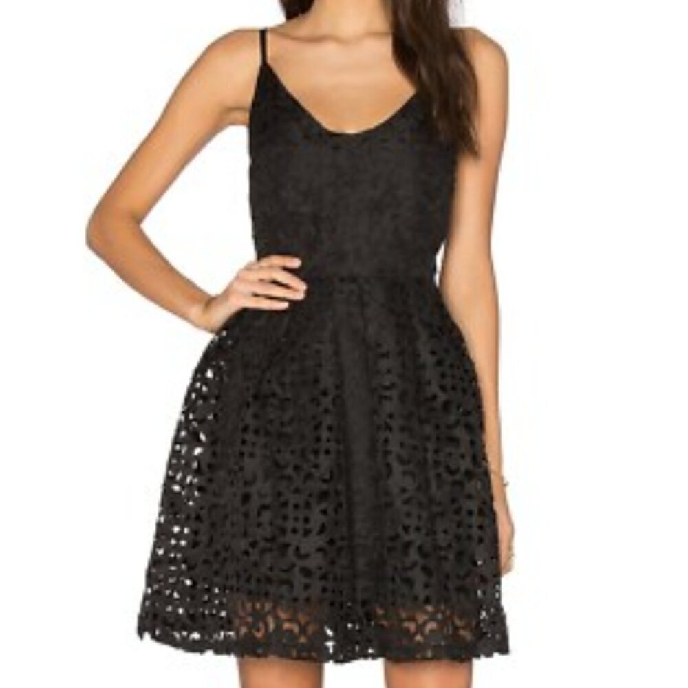 Lucy Paris Black Lace Fit & Flare Dress Women's Size XS